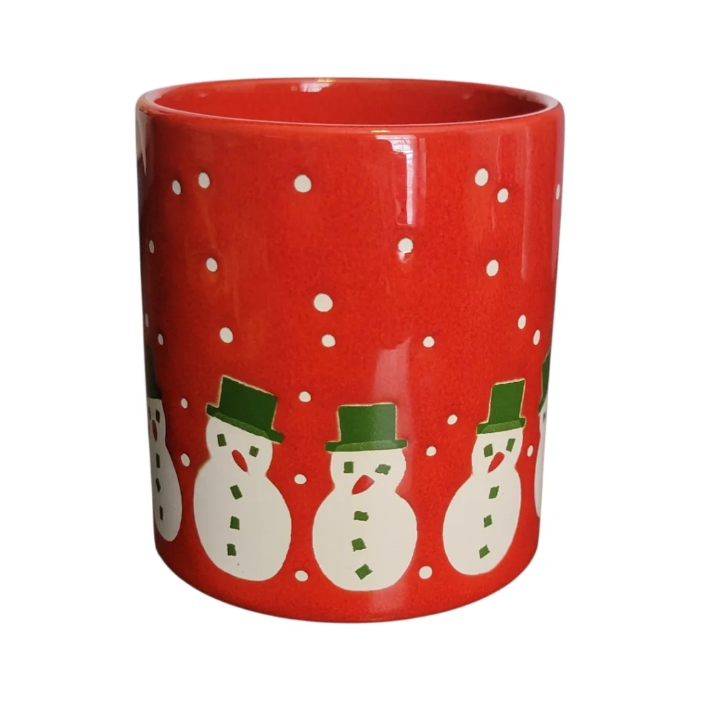Waechtersbach Christmas Coffee Mug with Snowman Red White Green‎ Made in Germany